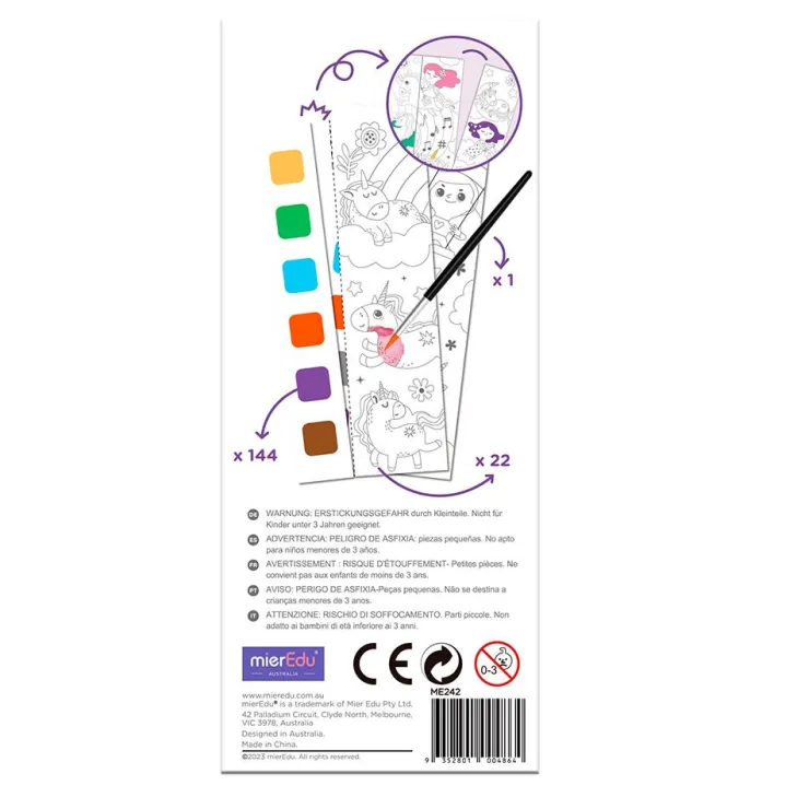 Cuaderno pocket acuarelas unicornios fantasía<Mieredu Hot