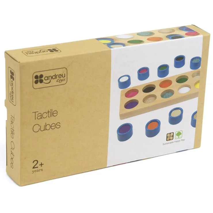 Cubos táctiles juego sensorial texturas<Andreu Toys Online