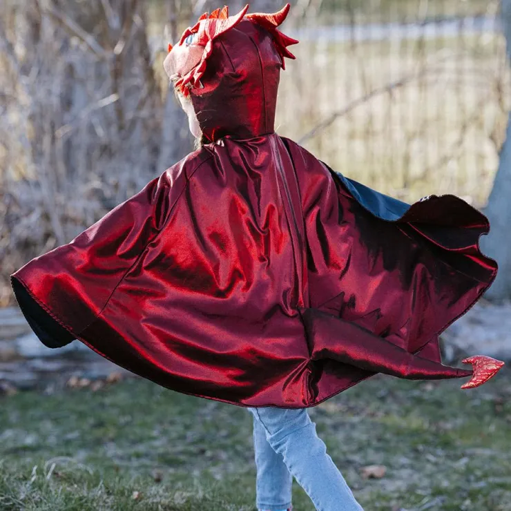 Disfraz capa dragón rojo 4-5 años<Great Pretenders Online