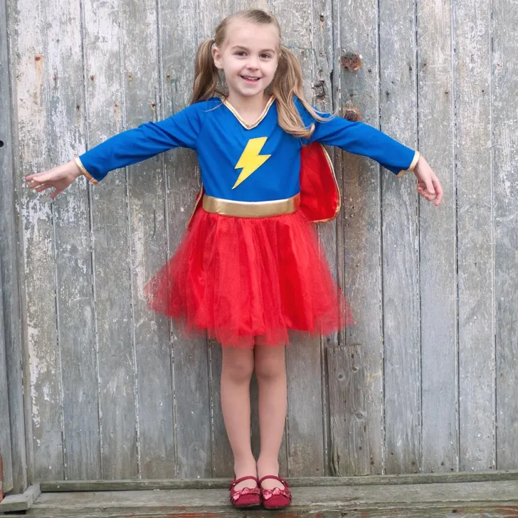 Disfraz superheroína 5-6 años<Great Pretenders New