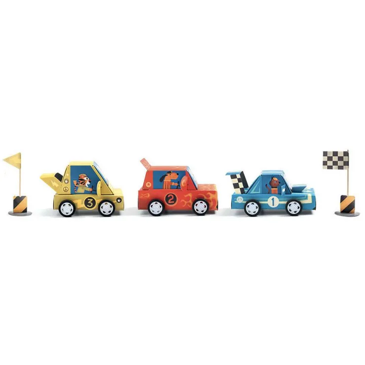 DIY 3 coches carreras grand prix<Djeco New