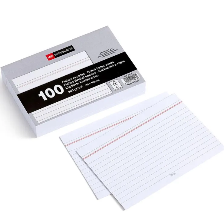 Ficha horizontal nº 3 100x150mm 100 unidades<Miquelrius Hot