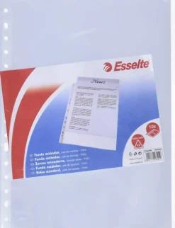 Funda tamaño folio transparente con multitaladro 10 unidades<Esselte Sale