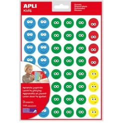 Gomets caras 3 láminas<Apli Discount