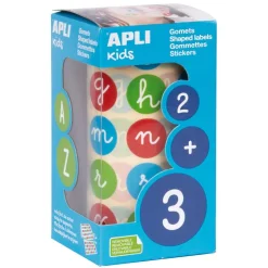 Gomets redondos letras minúsculas 2cm. rollo<Apli Online