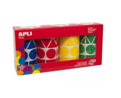 Gomets XL formas geométricas colores 4 rollos<Apli New