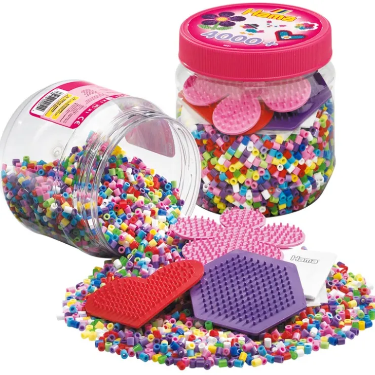 Midi: bote 4000 perlas y 3 plantillas colores surtidos<Hama Clearance