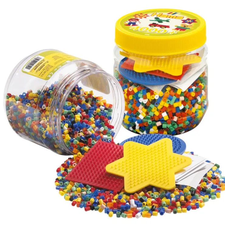 Midi: bote 4000 perlas y 3 plantillas colores surtidos<Hama Best