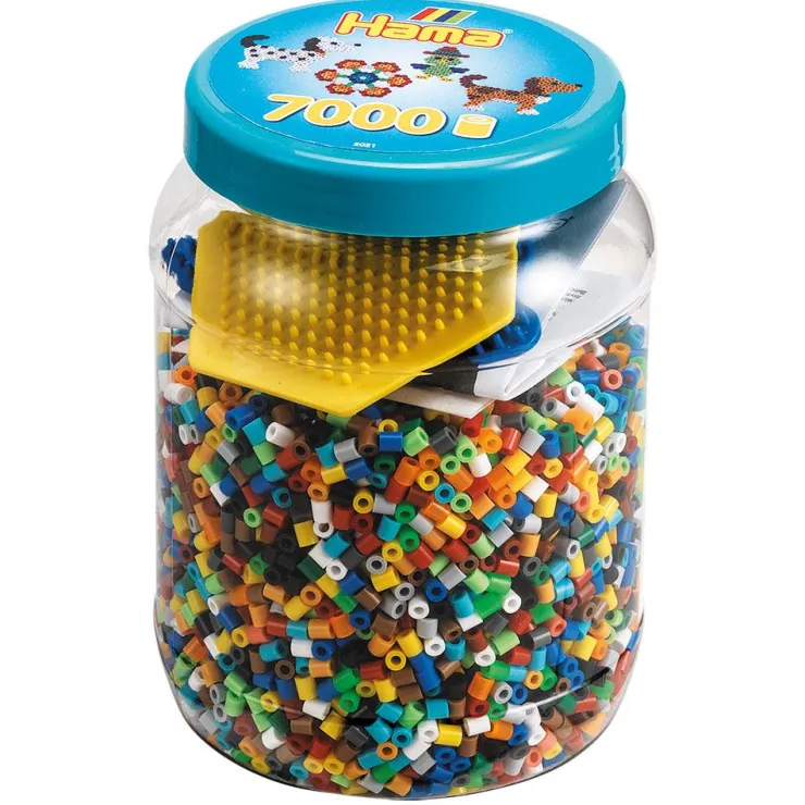 Midi: bote 7000 perlas y 2 plantillas colores surtidos<Hama Online