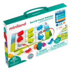 Juego clasificar y contar vehículos<Miniland Discount