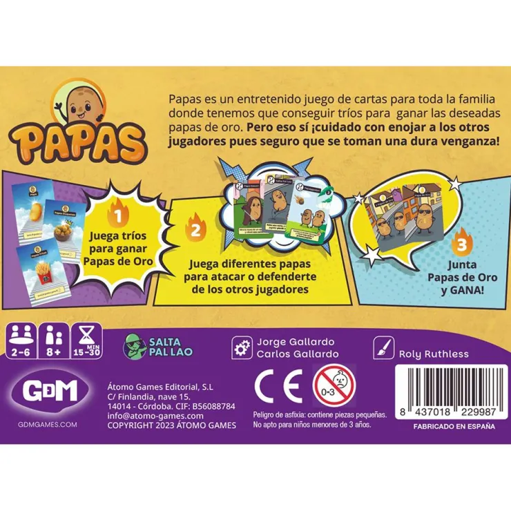 Juego de cartas Papas<GDM Clearance