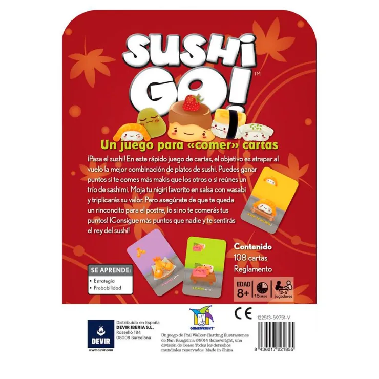 Juego de cartas Sushi Go<Devir Clearance