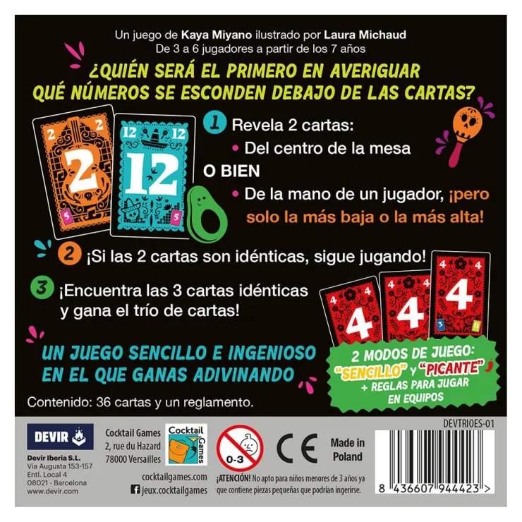 Juego de cartas Trío<Devir Sale