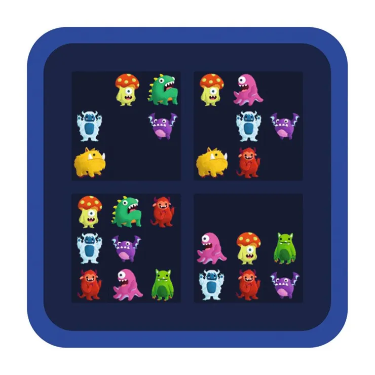 Juego de lógica Escondite con monstruos<Smart Games Online