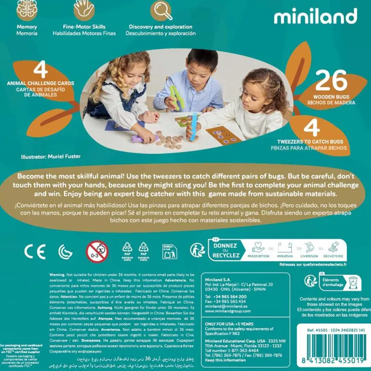 Juego de memoria Catch the bug<Miniland Discount