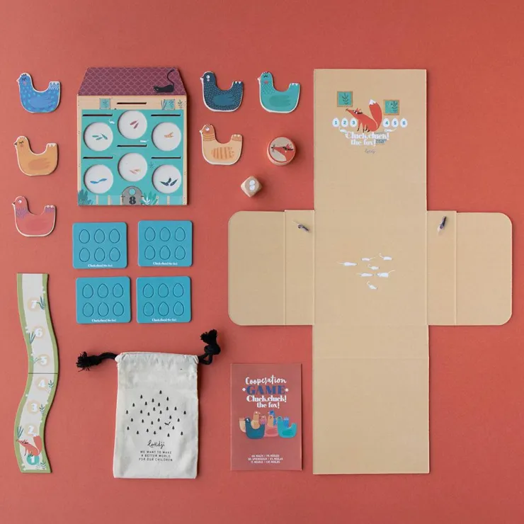 Juego de mesa cooperativo Cluck, cluck! The fox! pocket game<Londji Best