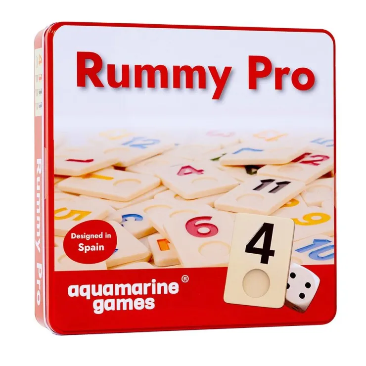 Juego de mesa Rummy Pro caja de metal<Aquamarine Games