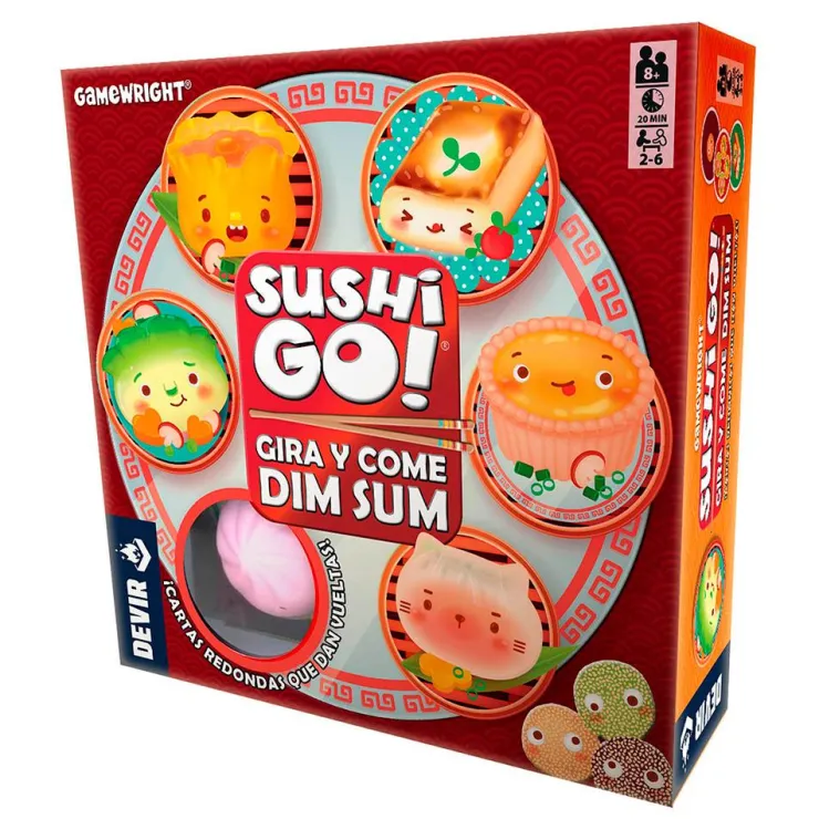 Juego de mesa Sushi Go gira y come dim sum.<Devir Hot