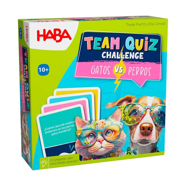 Juego de mesa Team Quiz Challenge gatos contra perros<Haba Hot