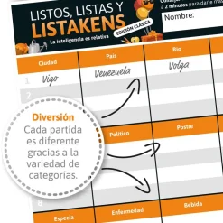 Juego de palabras Listos, listas y listakens clásico<SD Games Sale