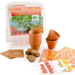 Kit de cultivo 6 mini macetas tomates bio.<Radis et capucine Outlet