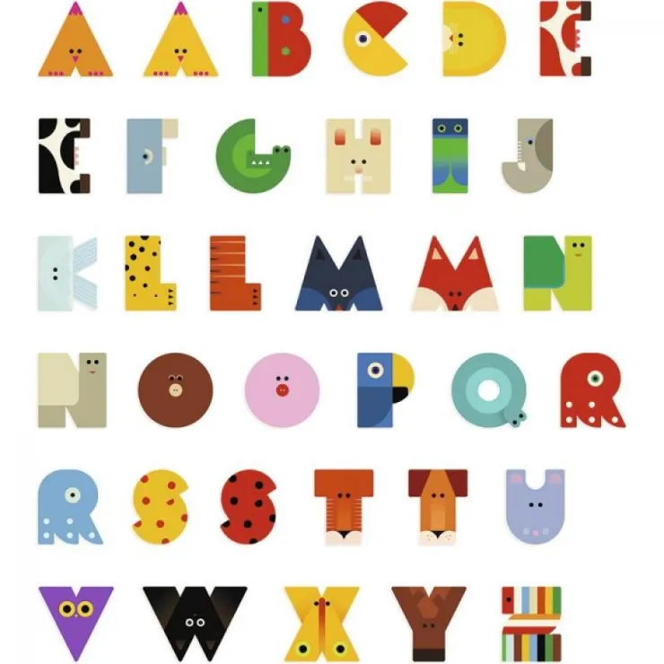 Letra madera con estampado inspirado en animales<Djeco Clearance