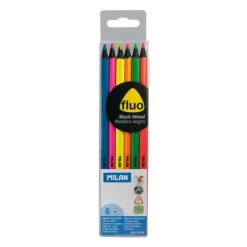 Lápiz color fluorescente 6 colores<Milan Online
