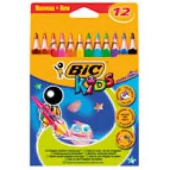 Lápiz color triangular 12 colores Kids<Bic Online