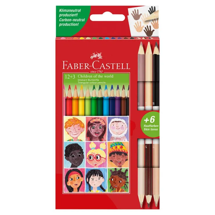 Lápiz color triangular 12 colores y 3 bicolores<Faber castell Sale