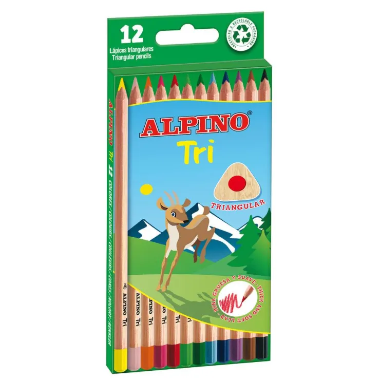 Lápiz color triangular 12 colores Tri<Alpino Hot