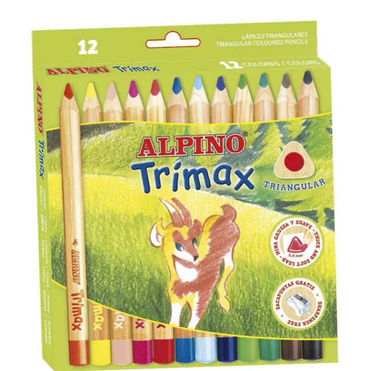 Lápiz color Trimax grueso 12 colores<Alpino Hot