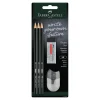 Lápiz HB con goma y afilalápiz con depósito 3 unidades<Faber castell Online