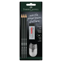 Lápiz HB con goma y afilalápiz con depósito 3 unidades<Faber castell Online