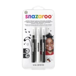 Maquillaje en rotulador blanco y negro 3 unidades<Snazaroo Hot