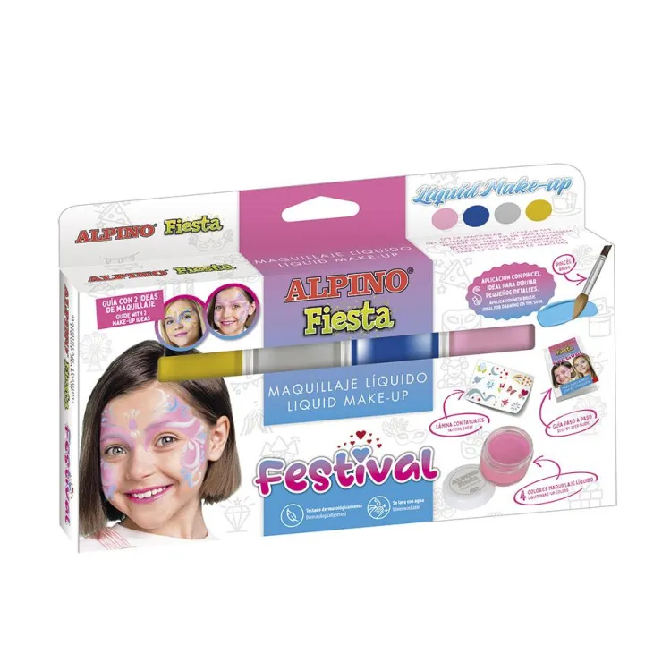 Maquillaje líquido 4 colores con pincel Festival<Alpino