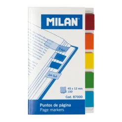 Marcapáginas adhesivos transparentes con punta de color 100 unidades<Milan Outlet