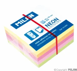 Mini cubo de notas adhesivas 50x50 250 hojas neón<Milan New