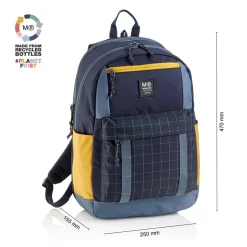 Mochila triple Amsterdam negro. 47x25x15,5cm.<Miquelrius