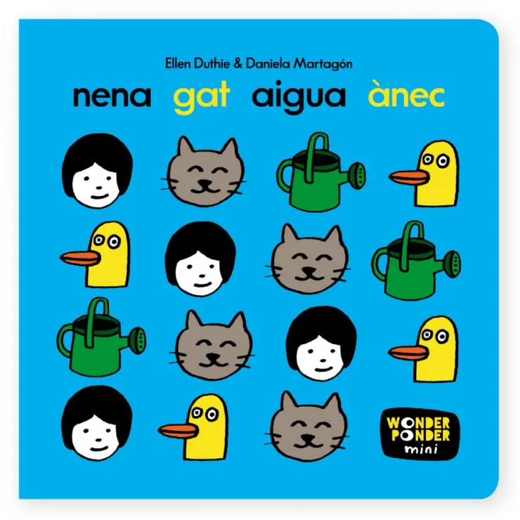 Nena, gat, aigua, ànec< Sale