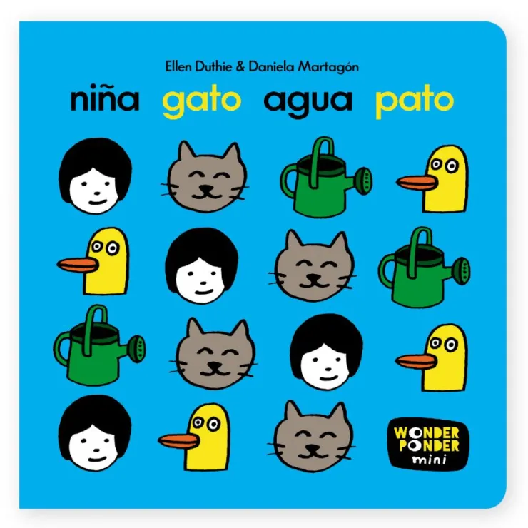 Niña, gato, agua, pato< Discount