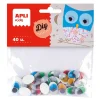 Ojos ovalados adhesivos colores 1,6x1,2cm 40 unidades<Apli Hot