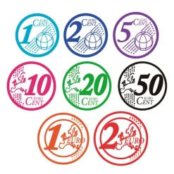 Pack de 8 sellos entintados monedas euro<Fraga Best