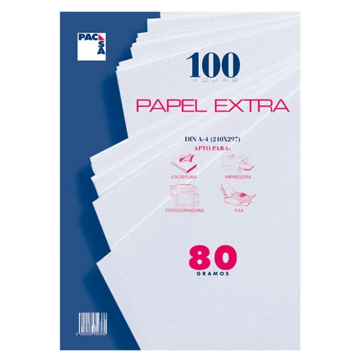 Papel A4 liso 100 hojas<Pacsa