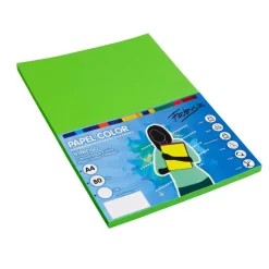 Papel A4 verde fuerte 100 hojas 80gr.<Fabrisa Best
