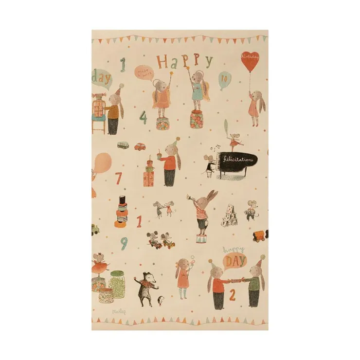 Papel de regalo animalitos happy day 10 metros x 55cm.<Maileg Best