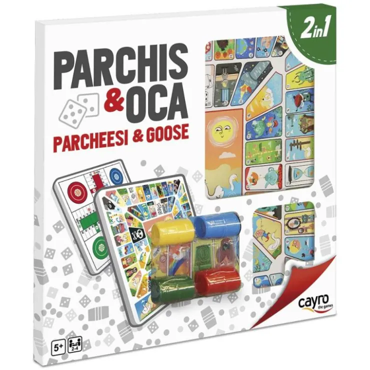 Parchís y oca: tablero con accesorios para 4 jugadores<Cayro Sale