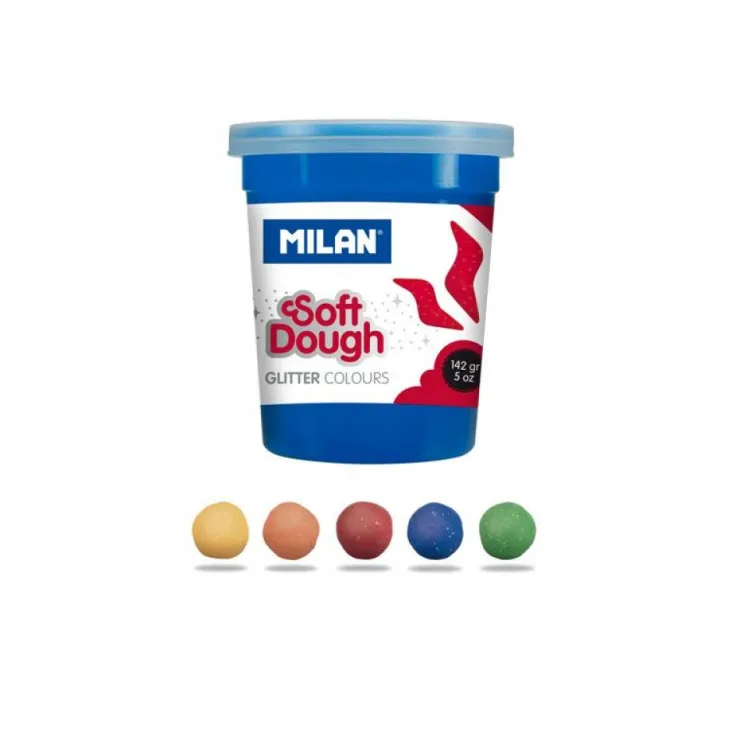 Pasta de modelar con purpurina 5 colores<Milan Discount