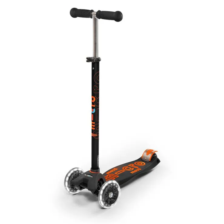 Patinete Maxi Deluxe Led negro/naranja<Micro Sale