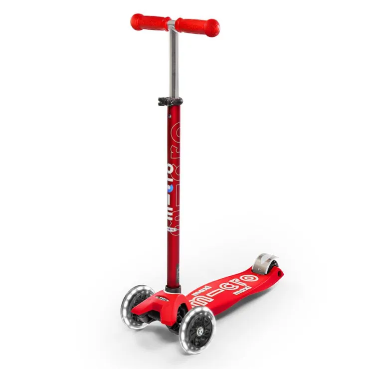 Patinete Maxi Deluxe LED rojo<Micro Discount