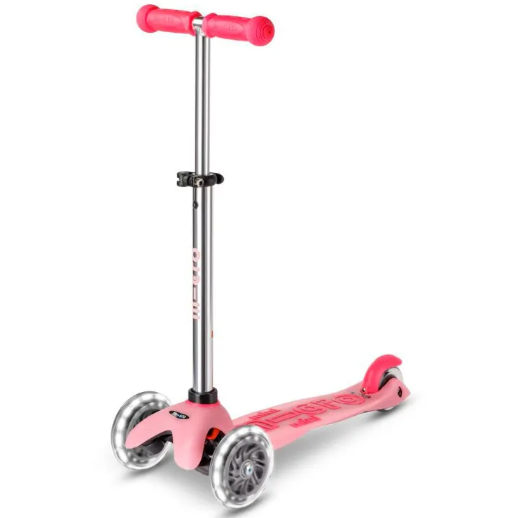 Patinete Mini Deluxe Glow Led rosa<Micro New